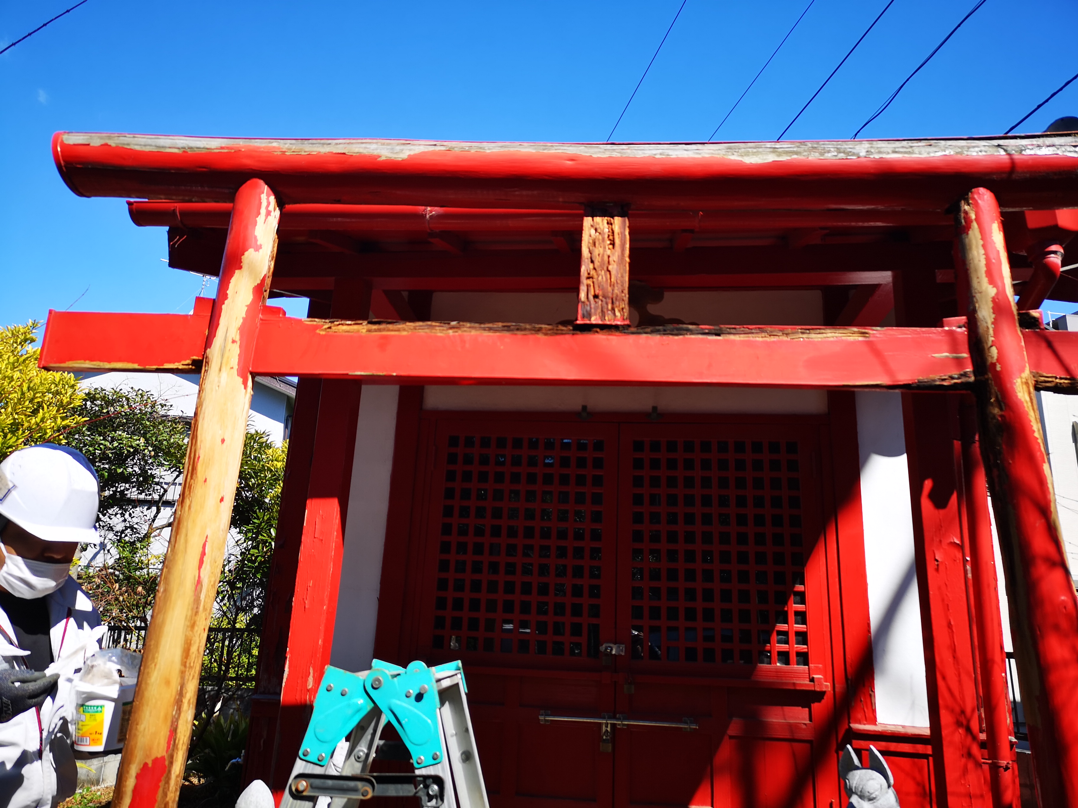 鳥居補修工事